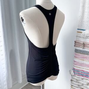 Lululemon Ruche Of Adrenaline Black Racerback Slim Fit Soft Tank Top Women’s 4